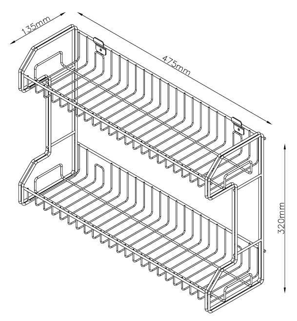 CS3117B 2 tier basket